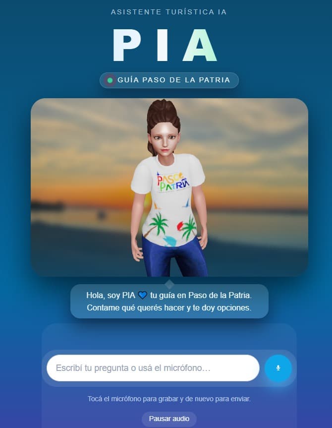 Vista principal de PIA con experiencia completa conversacional.