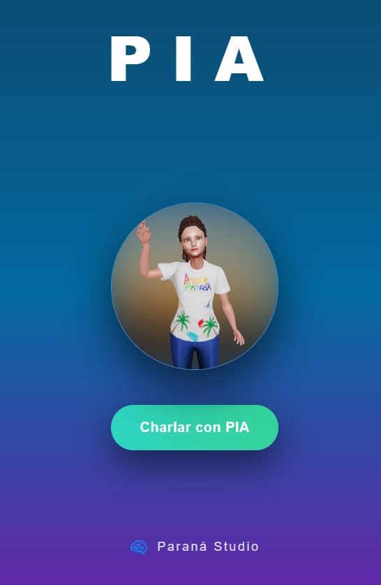 Pantalla de bienvenida de PIA